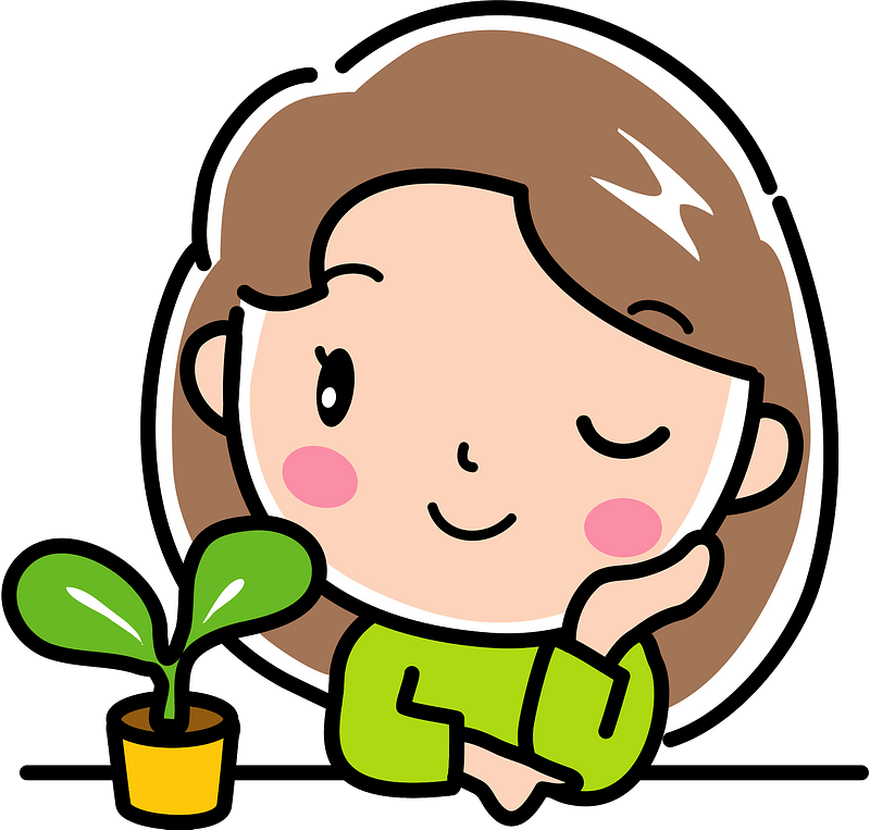 Girl ecology plant