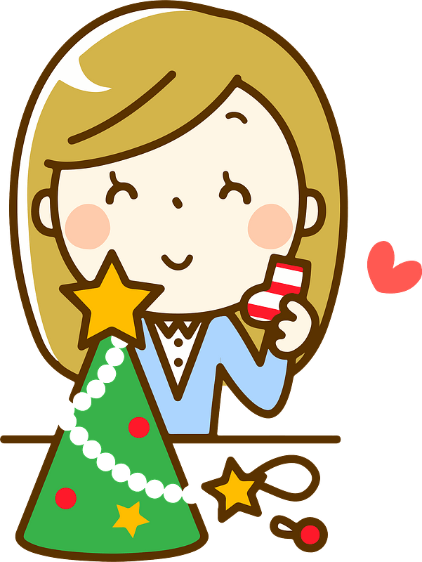(Camilla) Woman is decorating for Christmas