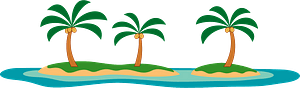 Palm trees on islands