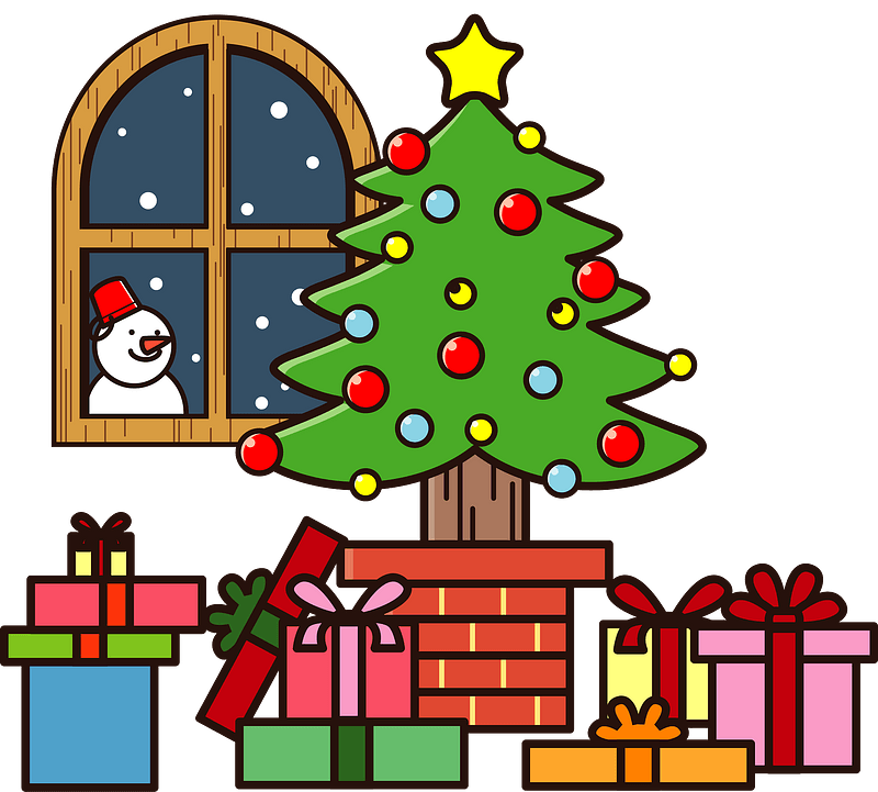 Christmas tree and gifts