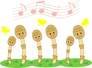 Fertile shoots and melody of music notes