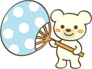 Polar bear is using a hand fan