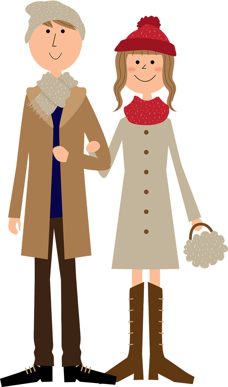 Couple is dressed for winter