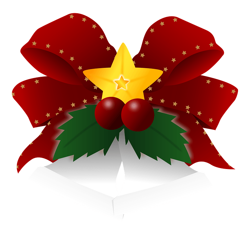 Christmas bell and ribbon