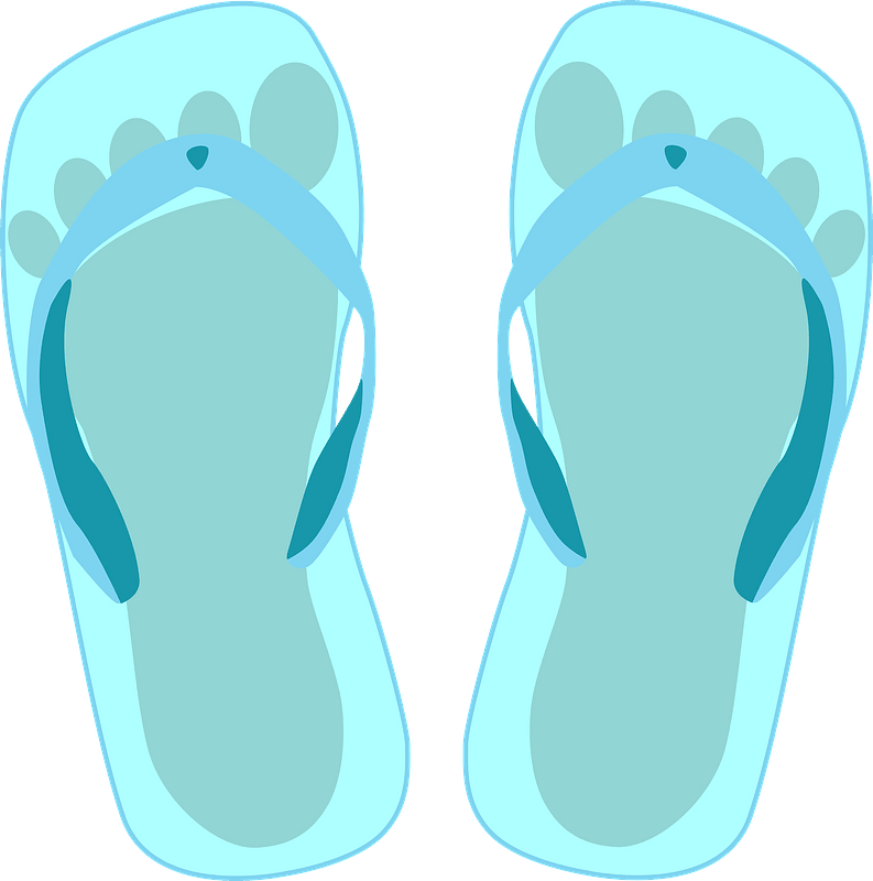Flip-Flops - light blue with footprint