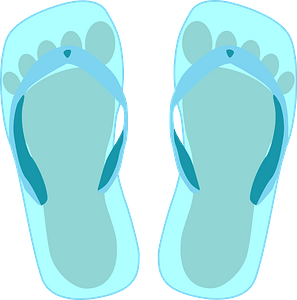 Flip-Flops - light blue with footprint