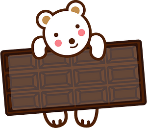 Polar bear with chocolate
