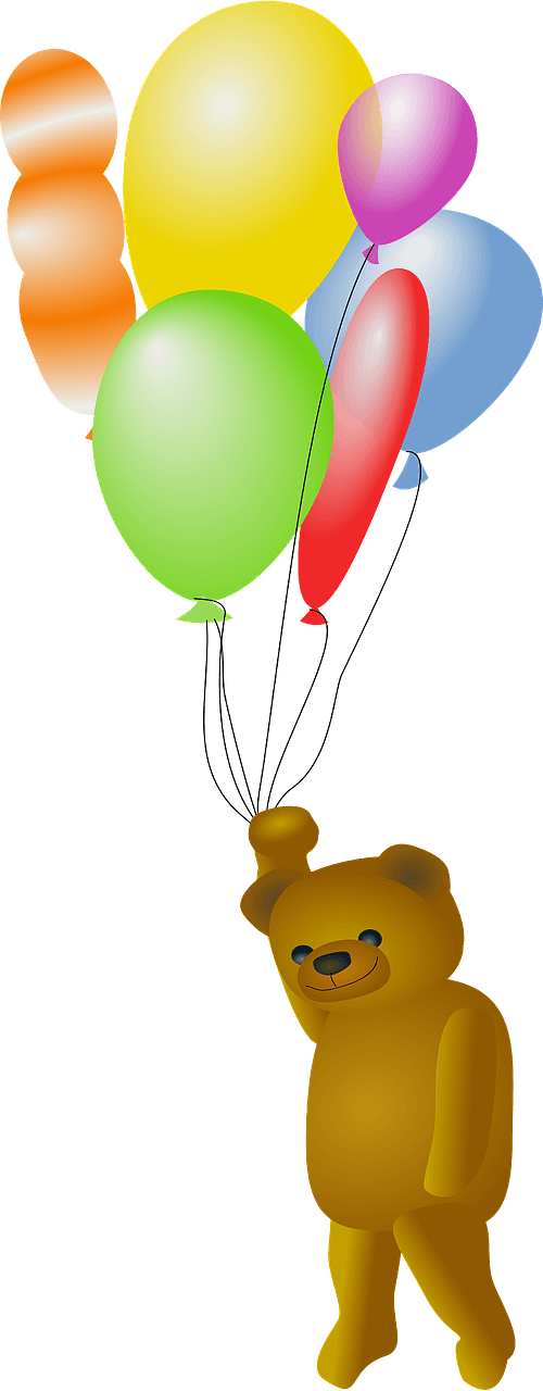 Teddy bear with balloons