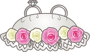 Wedding rings are on the pillow