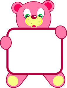 Teddy bear with sign