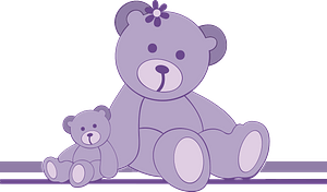 Purple teddy bears