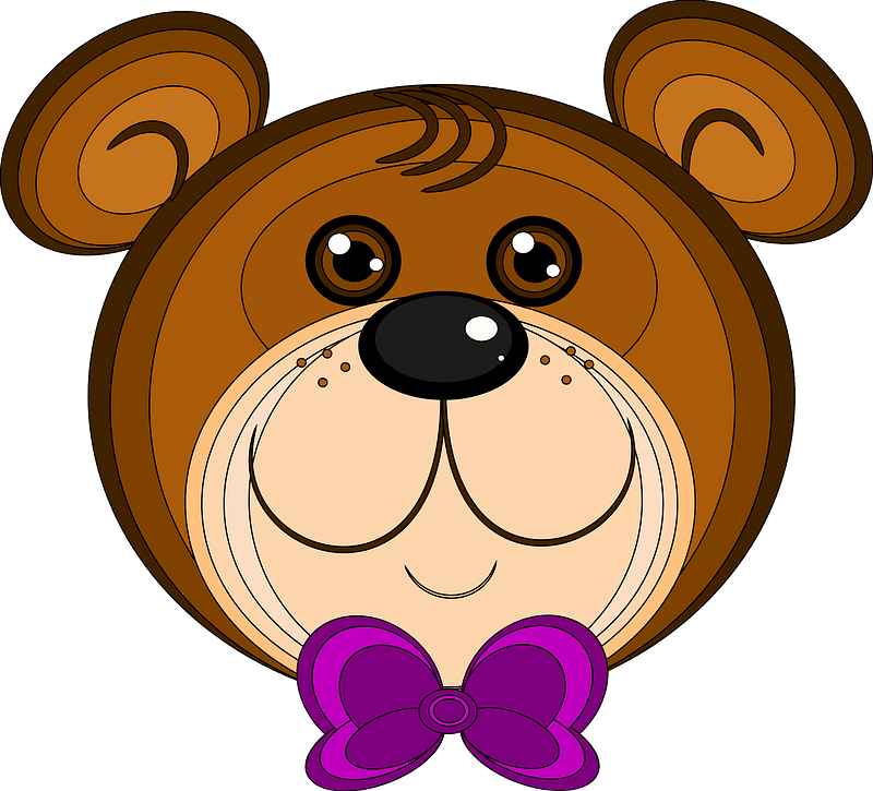 Teddy bear with bow tie face