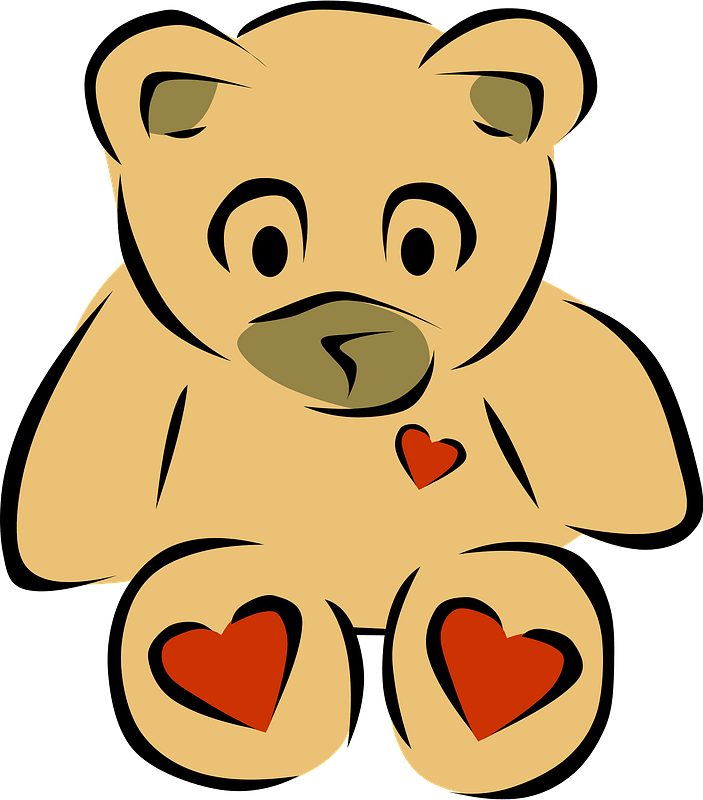Teddy bear with hearts