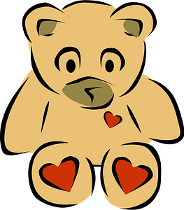 Teddy bear with hearts