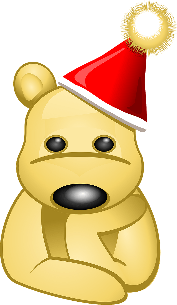 Teddy bear in holiday hat