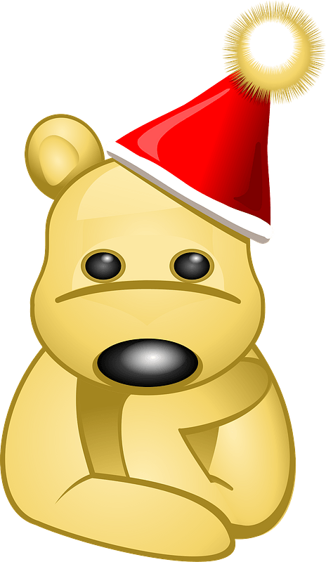 Teddy bear in holiday hat