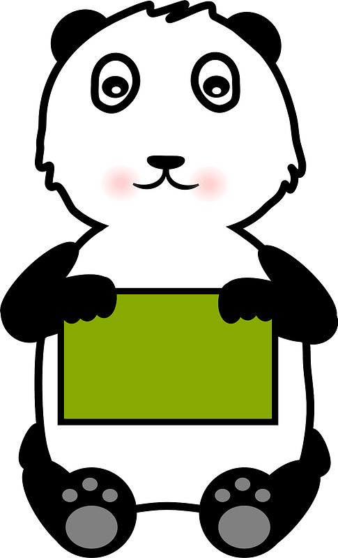 Panda holding a sign