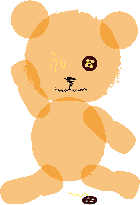 Teddy bear with one eye