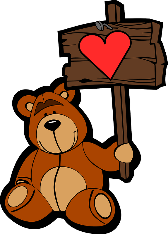 Bear with heart sign