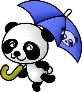 Panda with umbrella