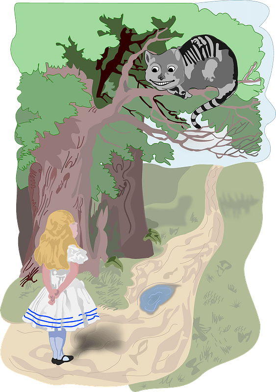 Alice and the Cheshire cat