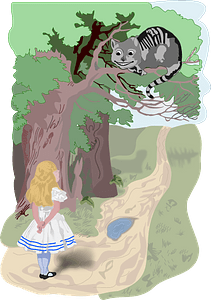 Alice and the Cheshire cat