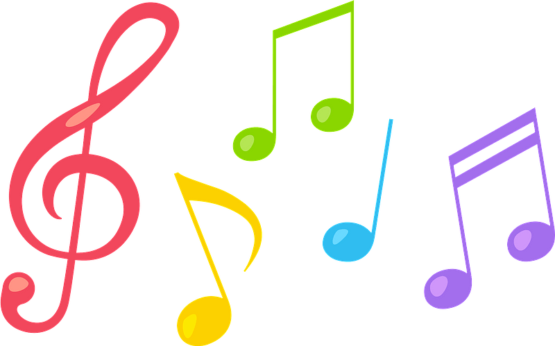 Musical notes colorful