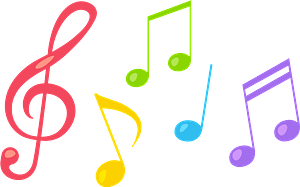 Musical notes colorful