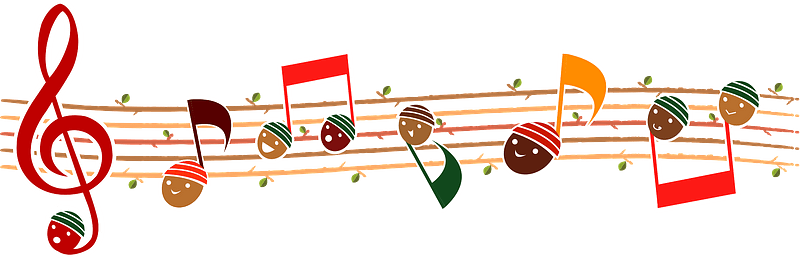 Acorn musical notes
