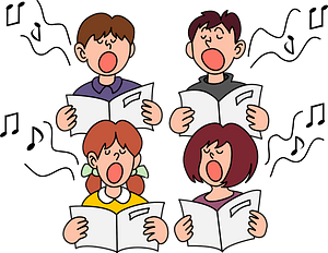 Children's choir is singing