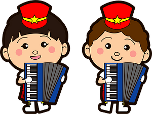 Marching band accordion players