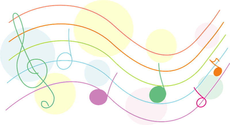 Melody musical notes border