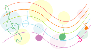 Melody musical notes border
