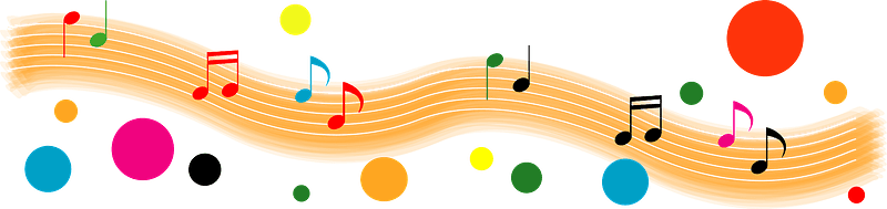 Musical notes and dots border