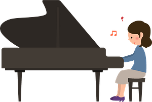 Woman is playing piano