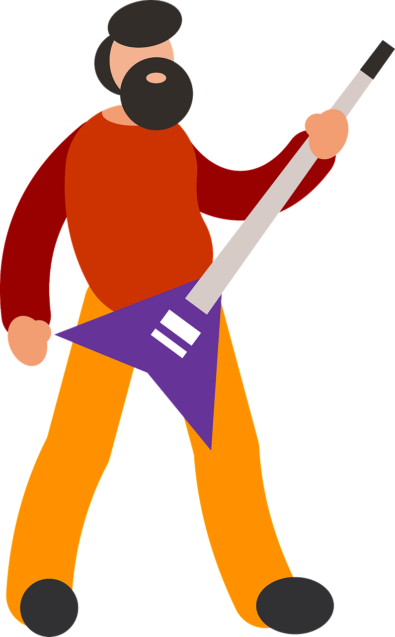 Man is playing the guitar