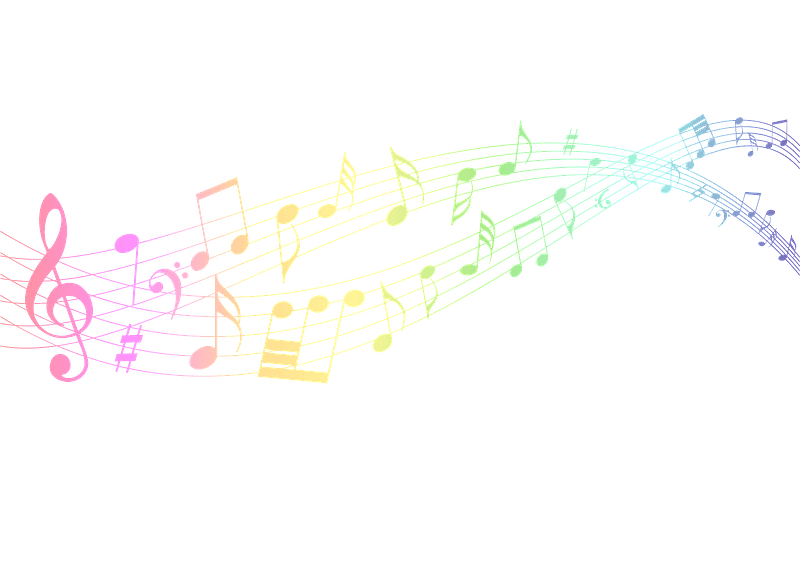 Musical notes colorful