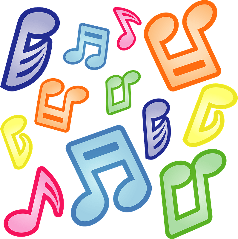Colorful musical notes design