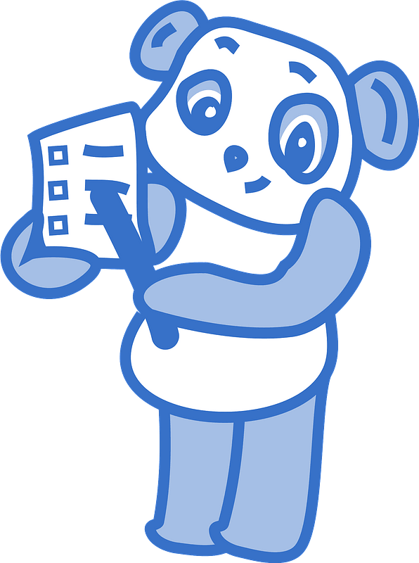 Panda with checklist