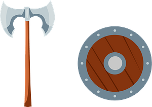 Viking shield and axe