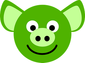 Green pig face