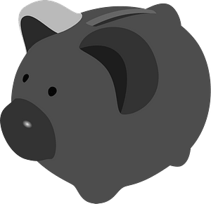 Gray piggy bank