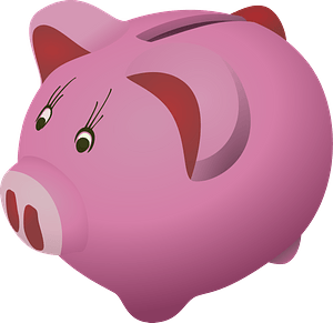 Pink piggy bank