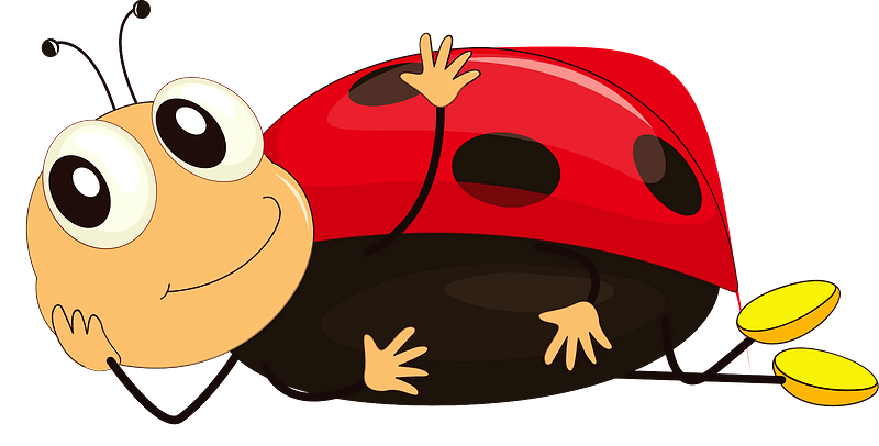 Cartoon ladybug resting