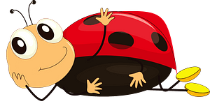 Cartoon ladybug resting