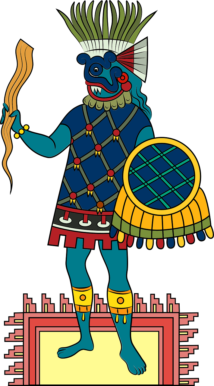 Tlaloc Aztec god of rain fertility and water