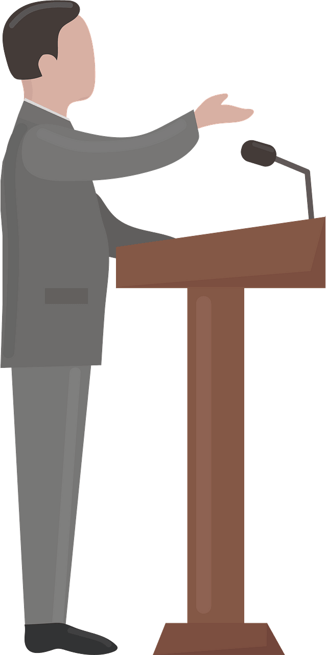 Speaker at podium