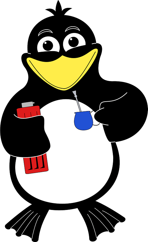Penguin drinking mate