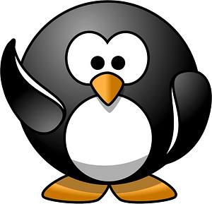 Waving penguin