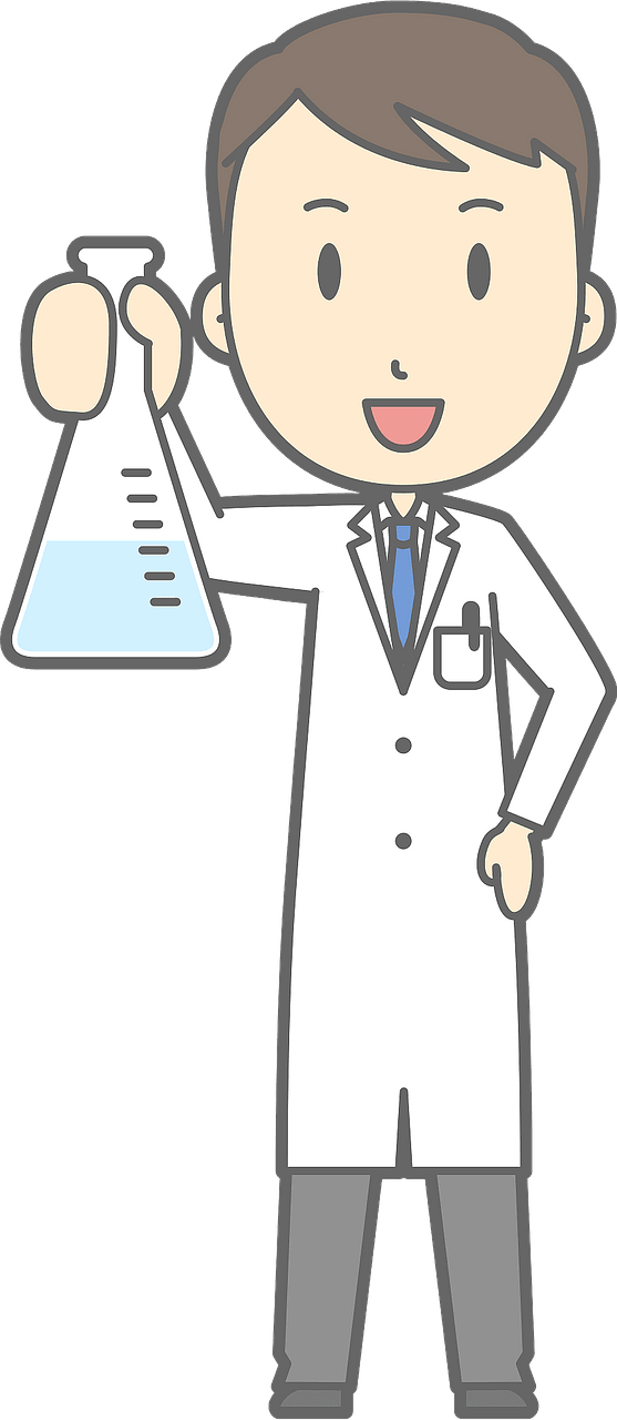 (Joel) Medical doctor is holding laboratory flask
